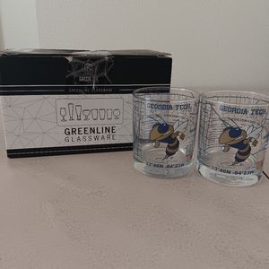 Greenline Glassware Georgia tech university 10oz glasses(new)